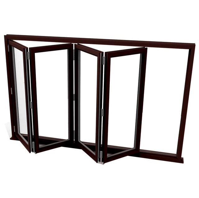 ຂາຍສົ່ງ Soundproof ຂະຫນາດມາດຕະຖານ Aluminum Bifold Wndow ແລະປະຕູປ່ອງຢ້ຽມພັບ