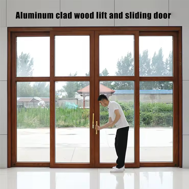 Wärmeisolierung und Umweltschutz Aluminium gekleidet Holzglasetüren