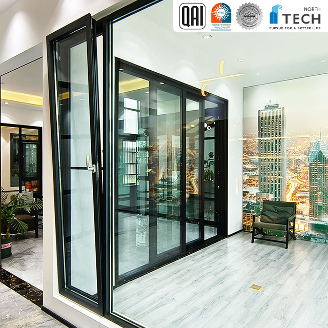 Minimalist na makitid na mga pintuan ng aluminyo ng frame