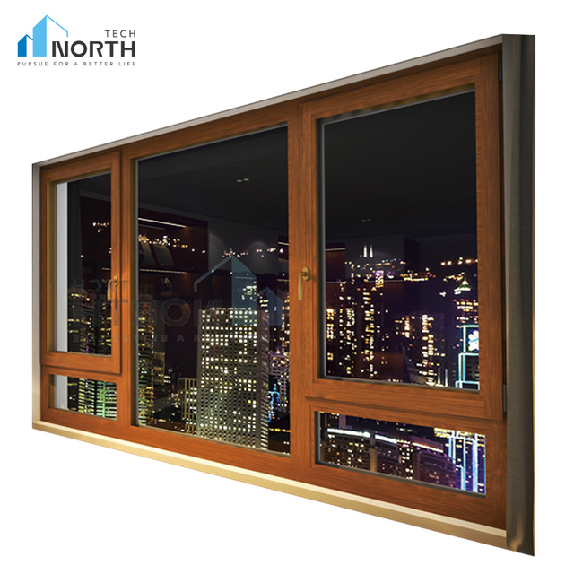 ຕ້ານການລັກຂະໂມຍ double glazed UPVC PVC casement ປ່ອງຢ້ຽມແກ້ວ
