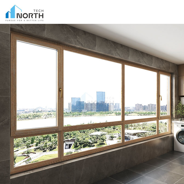 PVC UPVC Spacious Large Dual Pane Casement Fenestra